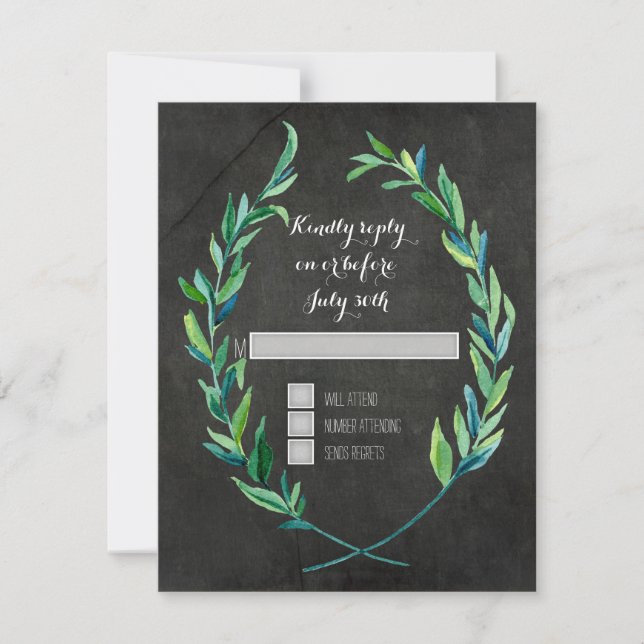RSVP Laurel Wreath Olive Leaf Branch Chalkboard (Anverso)