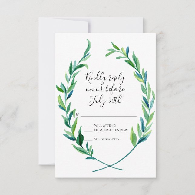 RSVP Laurel Wreath Olive Leaf Branch Moderno Simpl (Anverso)