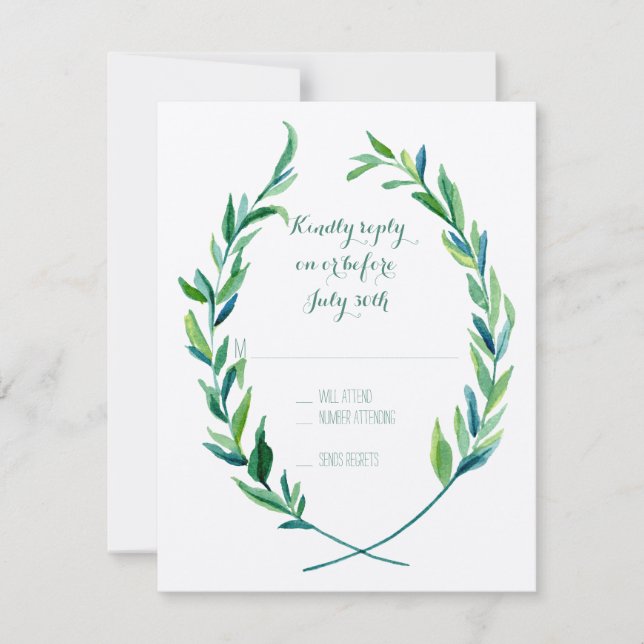 RSVP Laurel Wreath Olive Leaf Branch Moderno Simpl (Anverso)