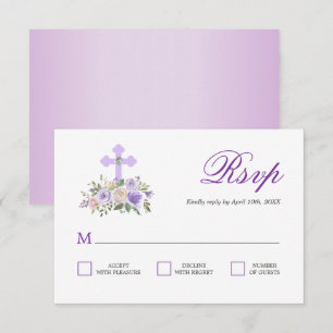 RSVP Lavanda Floral Primera Comunión Sagrada