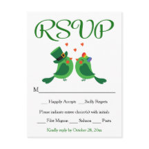 RSVP Lovebird Tarjeta de fiesta de la boda blanca 