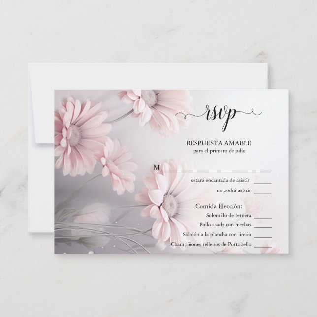 RSVP Margarita rosa elegante (Anverso)