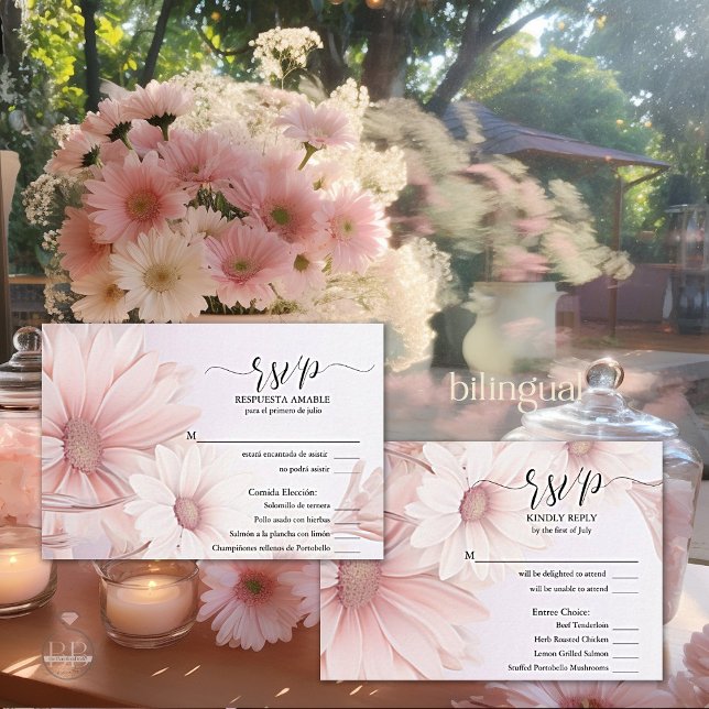 RSVP Margarita rosa elegante (Subido por el creador)