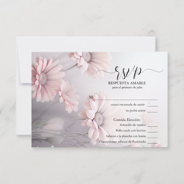 RSVP Margarita rosa elegante 2 (Anverso)