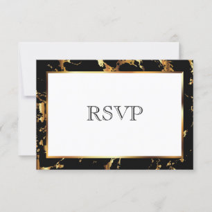 RSVP  Mármol negro y dorado