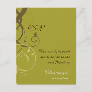 RSVP MARRÓN/OLIVO PARA Invitación A BODA