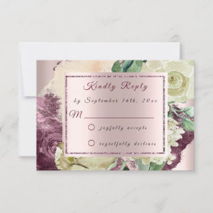 RSVP Marsala Rosas Marfil Floral Rubor Borgoña