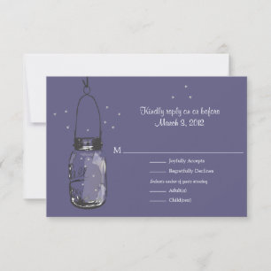 RSVP Mason Jar y Boda de luciérnagas