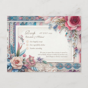 RSVP Maximalista Menú Floral Vintage Shabby Countr
