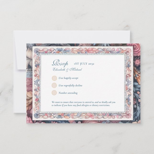 RSVP Menú Floral Vintage máximo Shabby Country (Anverso)