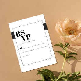 RSVP mínima en blanco y negro