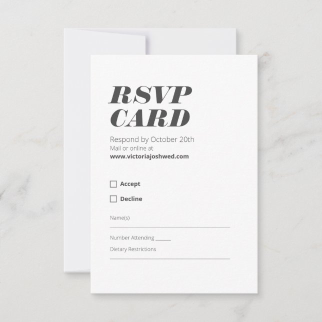 RSVP Minimalista en blanco y negro (Anverso)
