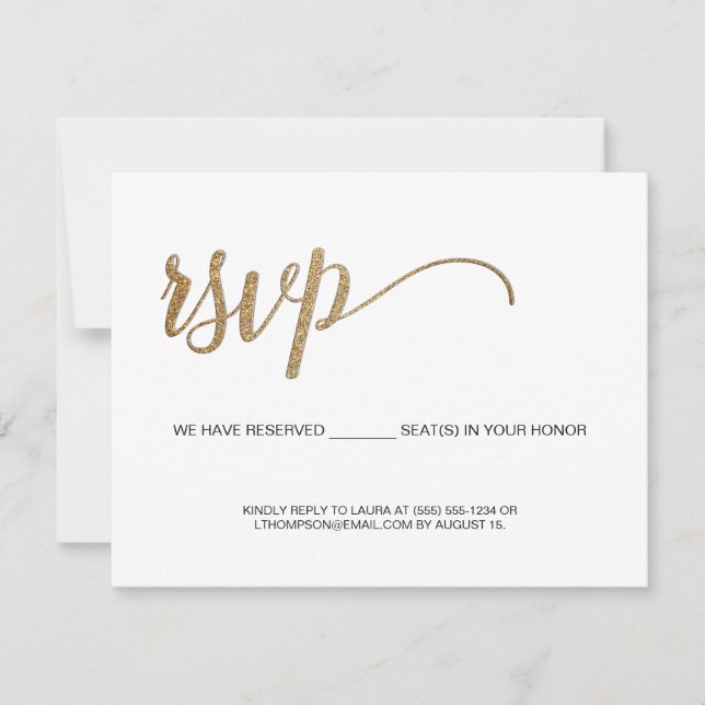 RSVP minimalista Reservados Asientos rellenable de (Anverso)