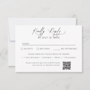 RSVP minimalista tradicional con código QR