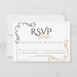 RSVP   Mínimo moderno negro y oro