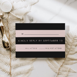 RSVP moderna Rubor de banda rosa y negra