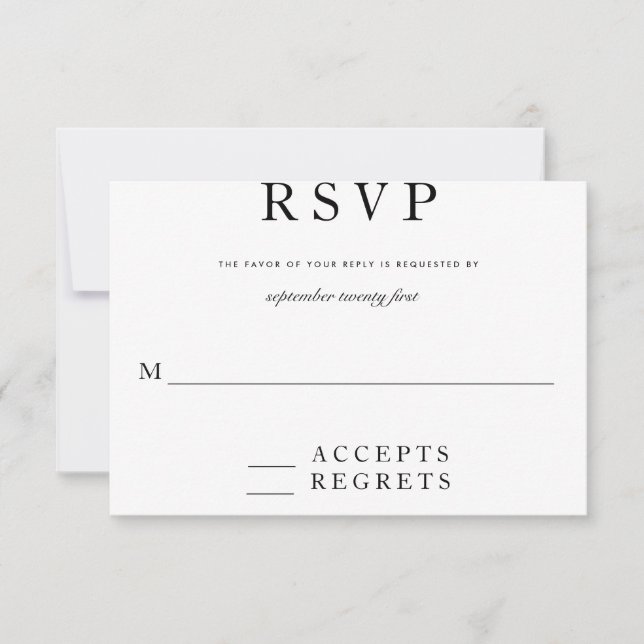 RSVP moderno en blanco y negro (Anverso)