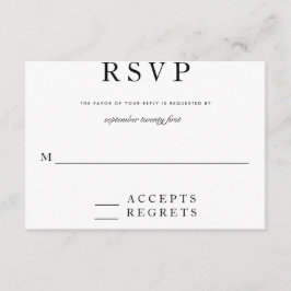 RSVP moderno en blanco y negro
