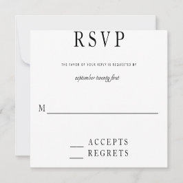 RSVP moderno en blanco y negro