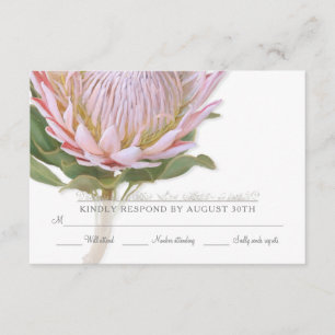 RSVP Moderno Floral Elegante Simple Flor Protea