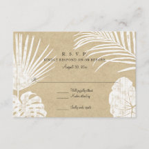 RSVP Moderno y sencillo Kraft Tropical Leaf Beach 