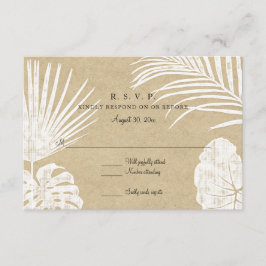 RSVP Moderno y sencillo Kraft Tropical Leaf Beach 