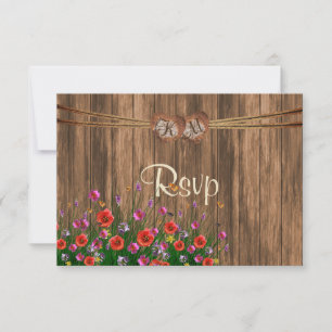 RSVP Monograma con flores silvestres de primavera