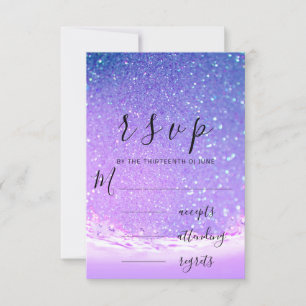 RSVP Morple Ocean Blue Waves Beach Wedding