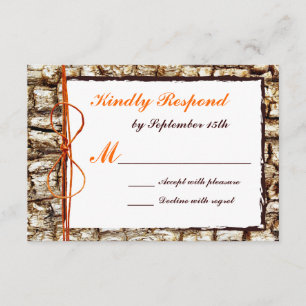 RSVP Naranja de casamiento de campo rústico