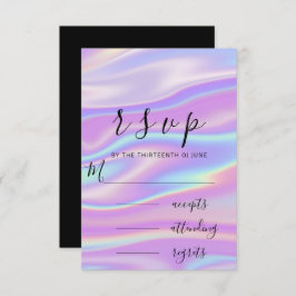 RSVP Negro Blanco Holográfico Polvo Pastel