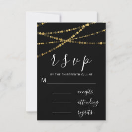 RSVP Negro Blanco Oro Luces Negras Simplemente