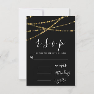 RSVP Negro Blanco Oro Luces Negras Simplemente