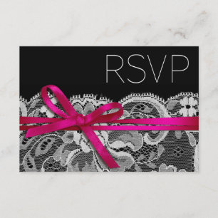RSVP negro de cinta de arcos y encaje