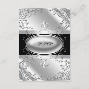 RSVP negro y de plata
