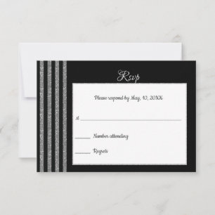RSVP negro y plateado