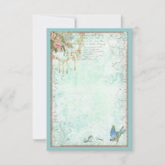 RSVP o tarjeta de mesa para arenas azules y rosas