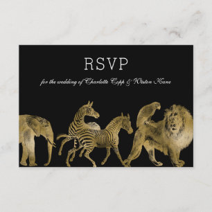 RSVP Oro Boda de Zoológico de Animales Africanos