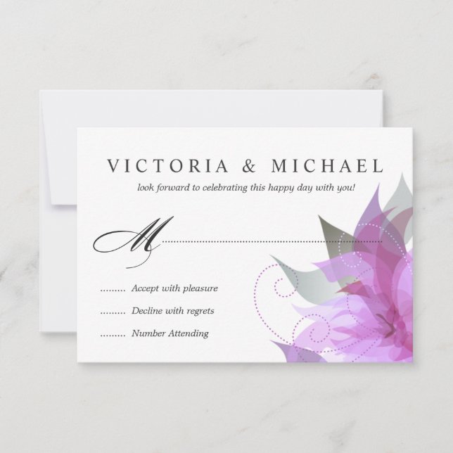 RSVP Orquídea Floral Púrpura de 2 caras (Anverso)