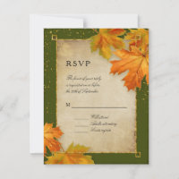 RSVP otoño otoño otoño caída deja elegante matrimo
