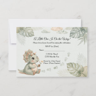 RSVP para Baby Shower de Dinosaurio Pequeño 