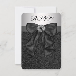 RSVP para Bar Mitzvah negro y plateado