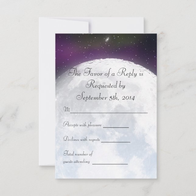 RSVP para Boda con temas espaciales (Anverso)