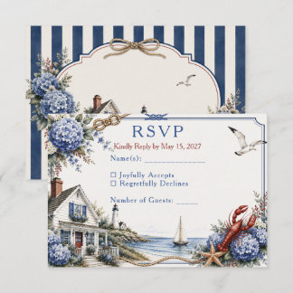RSVP para Boda de Cabaña de Hortensias en Cabo Cod