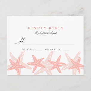 RSVP para boda de playa con estrella de mar meloco
