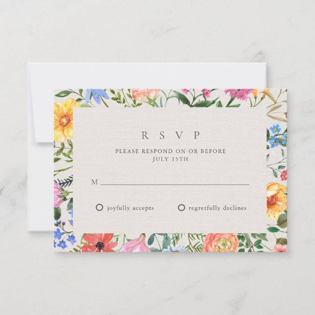 RSVP para Boda en el Jardín Botánico de Flores Sil (Anverso)