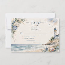 RSVP para Boda en la Playa del Faro de Nantucket C