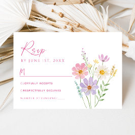 RSVP para Boda Floral de Jardín de Flores Silvestr