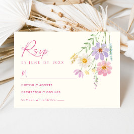 RSVP para Boda Floral de Jardín de Flores Silvestr
