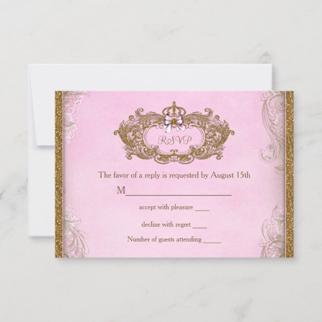 RSVP para Cumpleaños de Princesa Érase una Vez (Anverso)