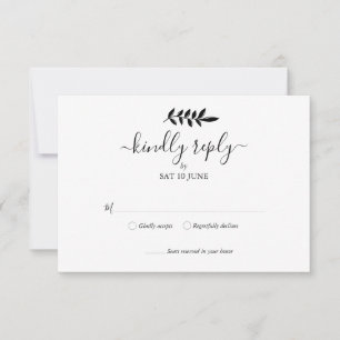 RSVP para la boda con guirnalda floral en blanco y